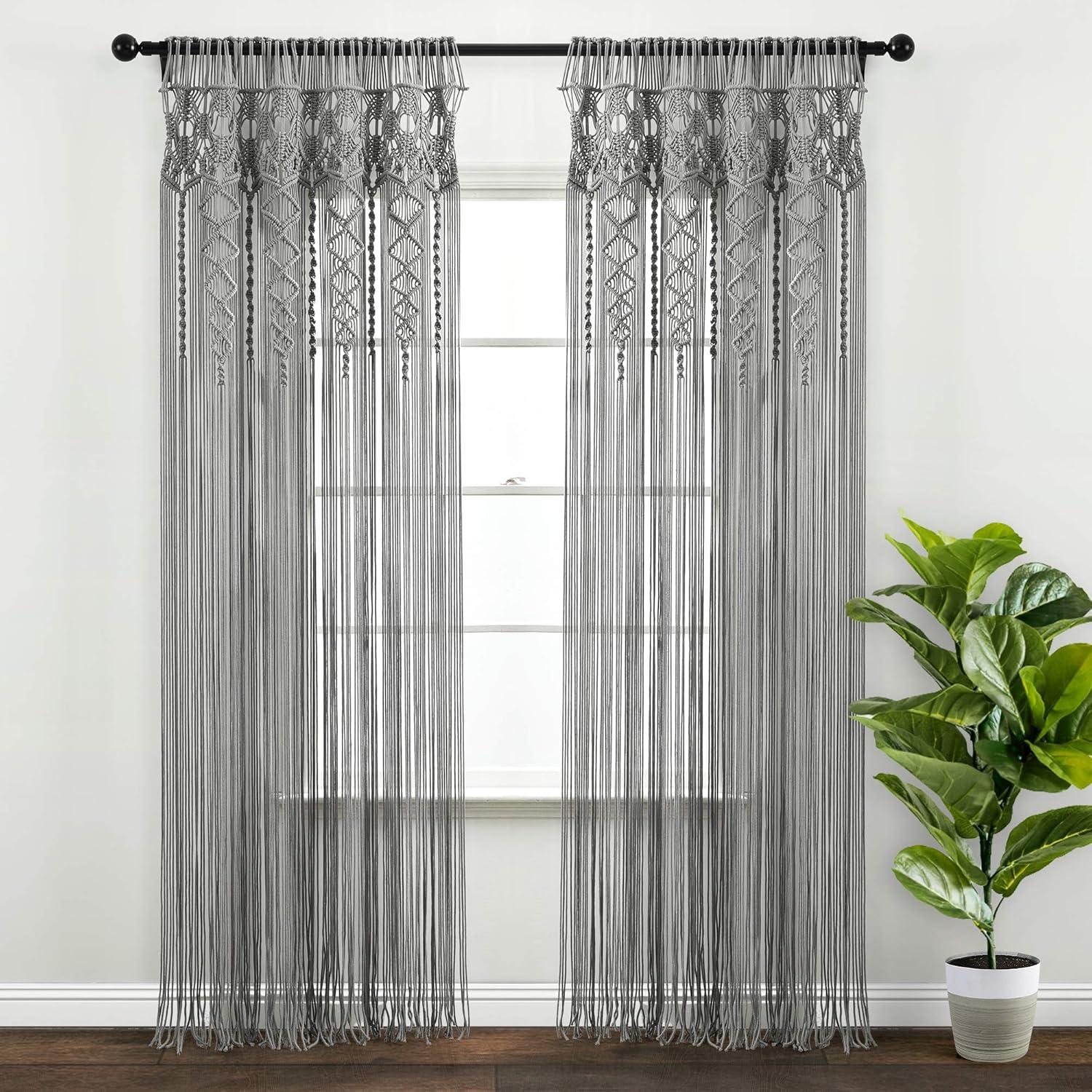 Reyna Cotton Semi Sheer Curtain Panel
