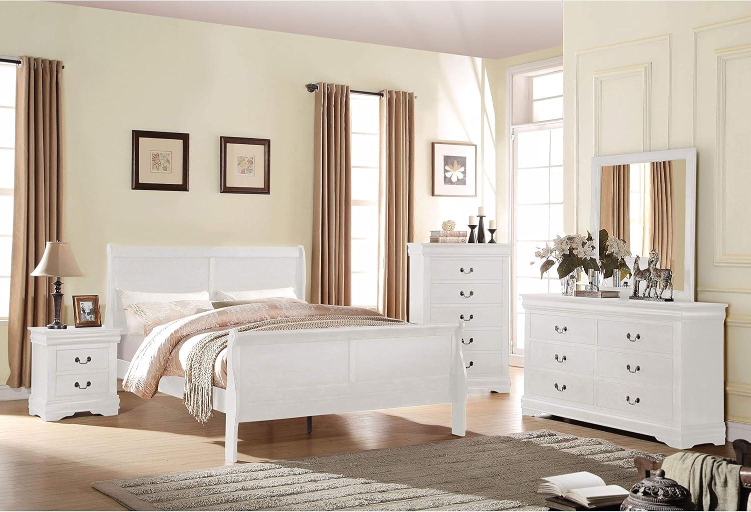 King Bed, White