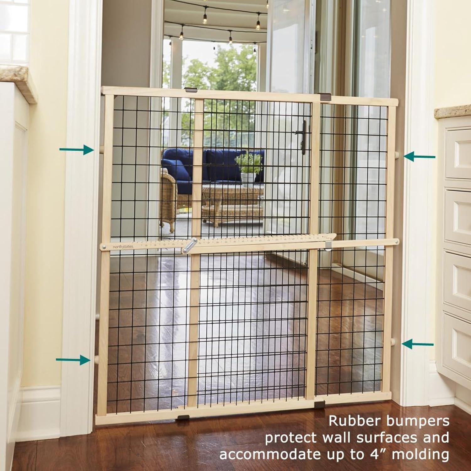 Extra Tall Retractable Wood and Metal Pet Gate