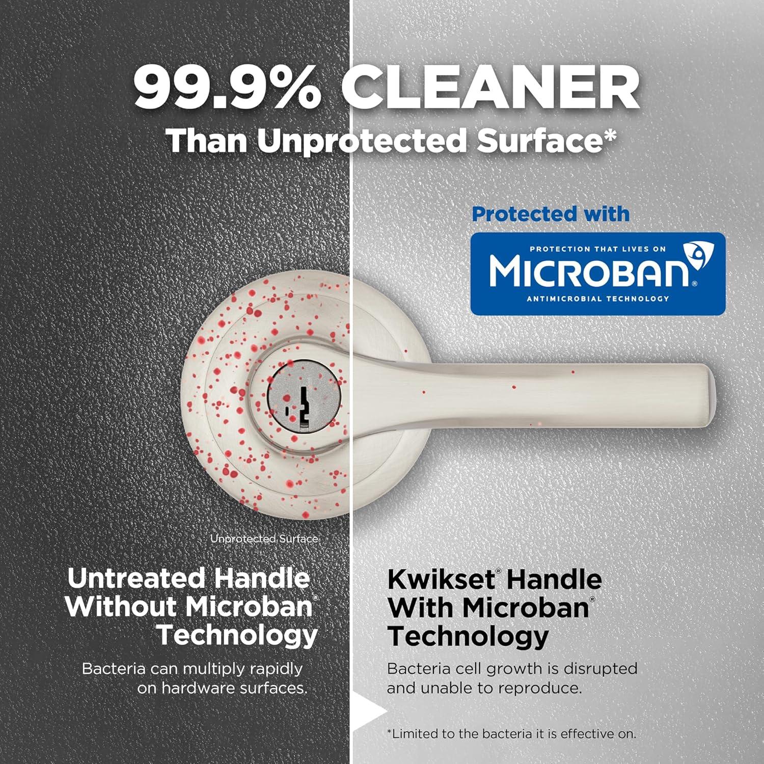 Kwikset 405Hyl-S Henley Single Cylinder Keyed Entry Door Lever Set - Nickel