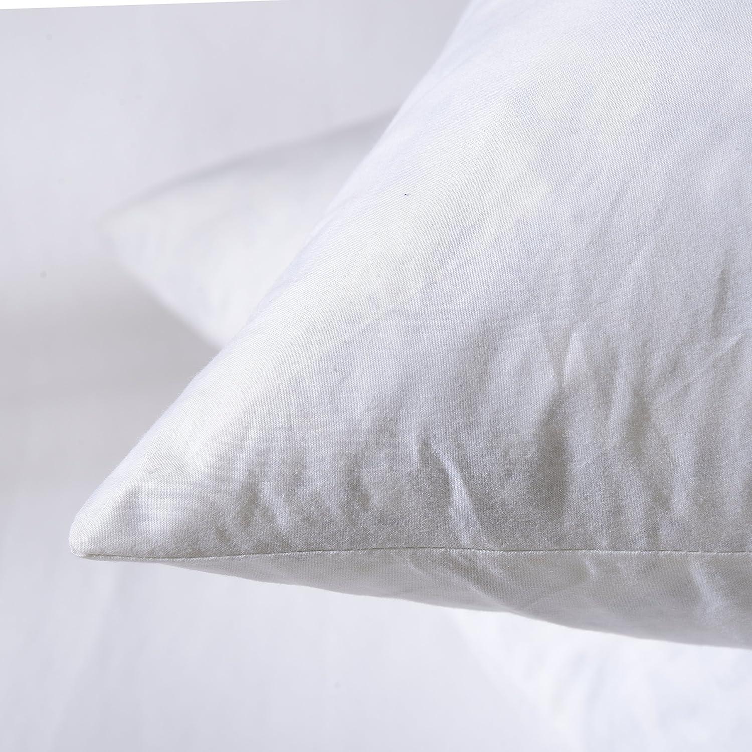 26x26 White Feather Down Square Bed Pillow Set