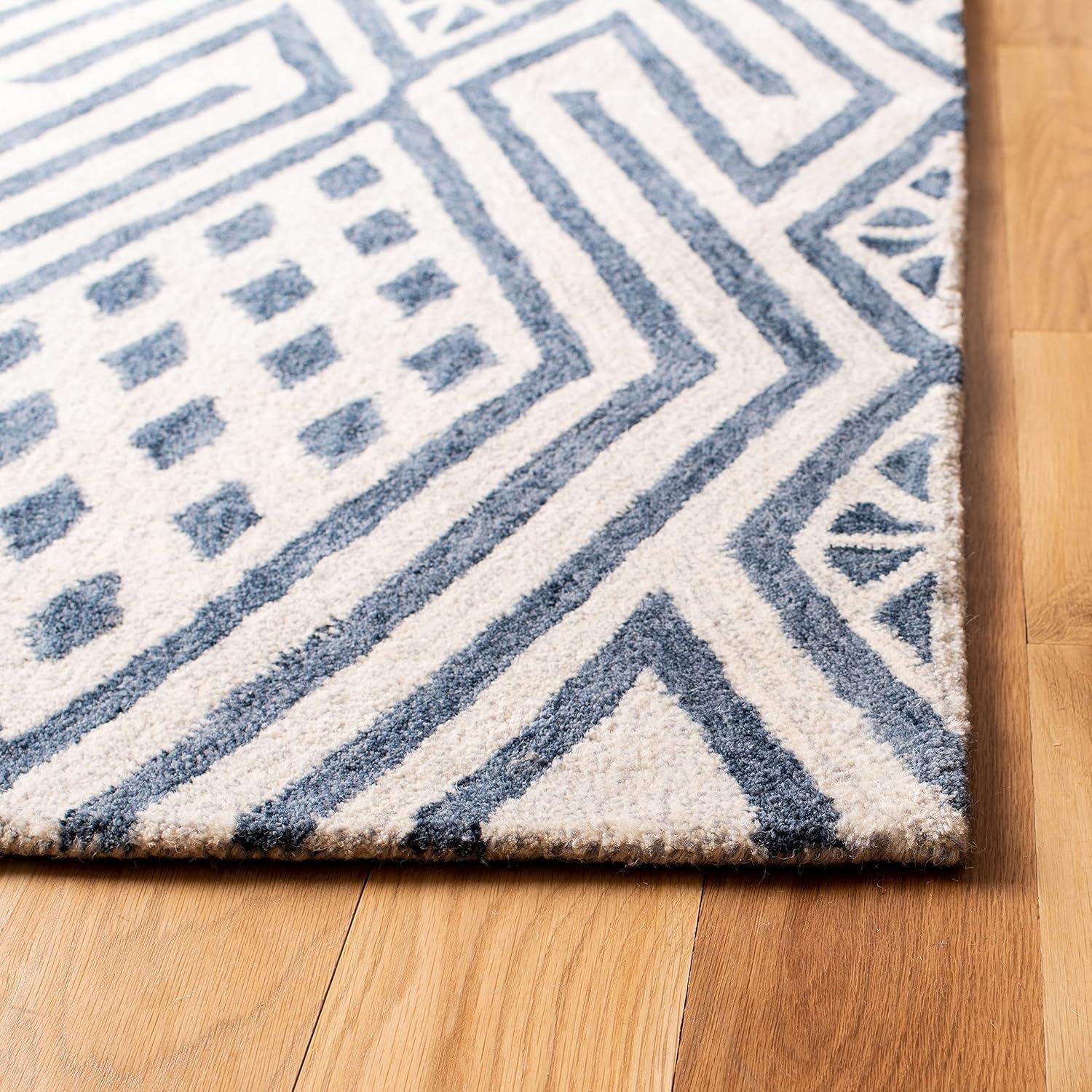 Micro-Loop MLP611 Hand Tufted Area Rug - Blue/Ivory - 8'x10' - Safavieh.