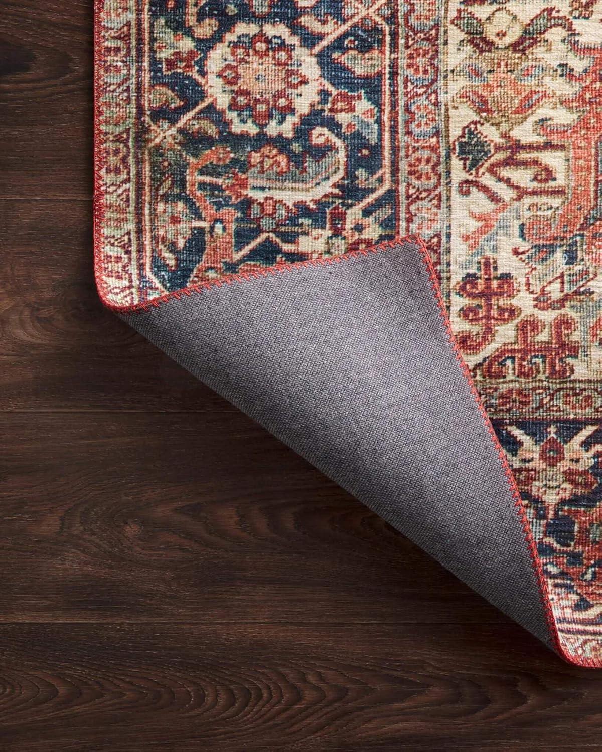 Loloi II Layla Printed Oriental Distressed Red / Navy Area Rug