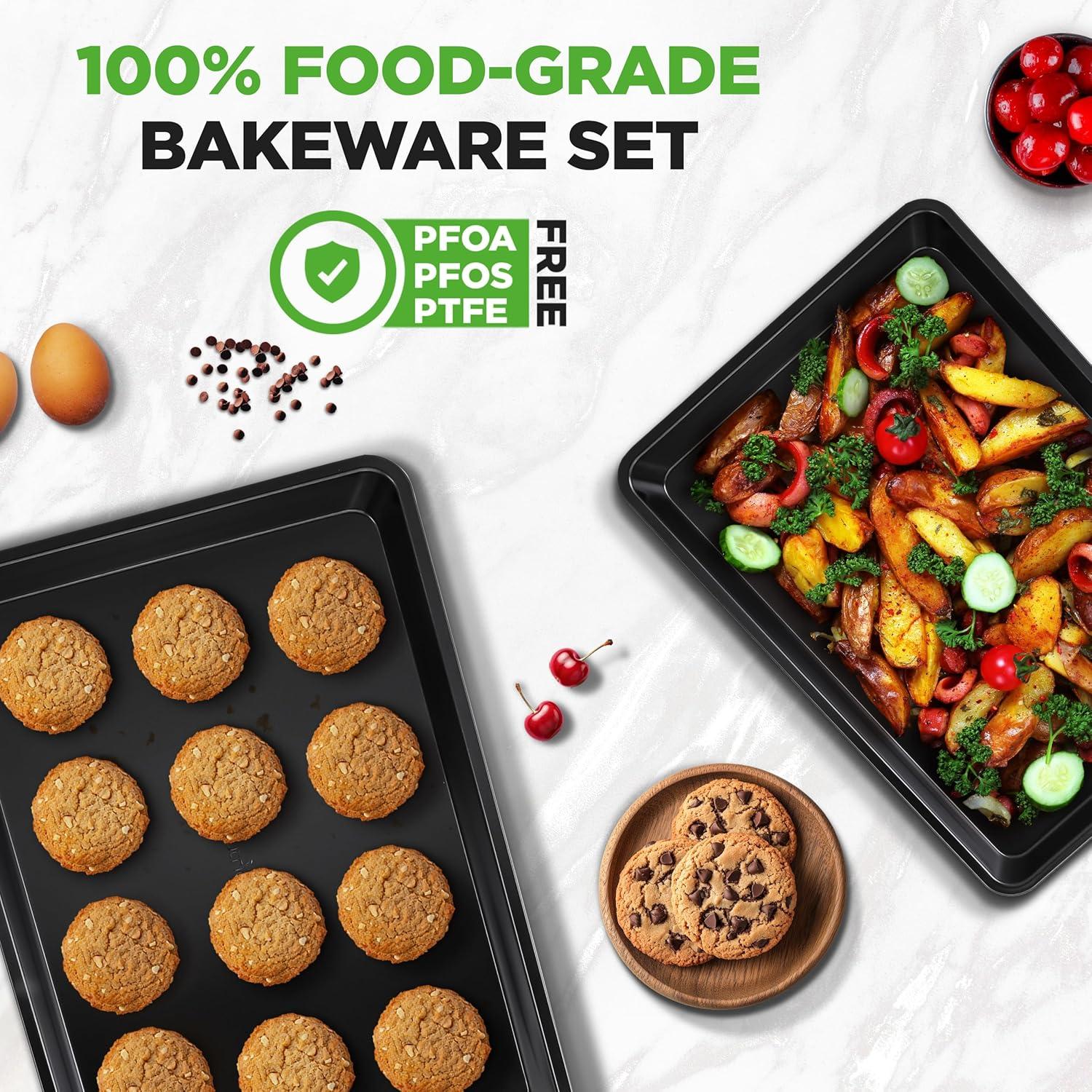 NutriChef NutriChef Non-Stick Steel 2 Piece Baking Sheet Set