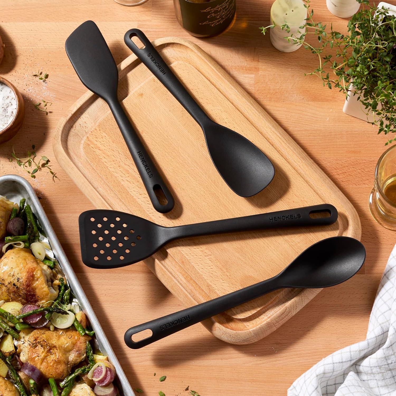 Henckels 4-Piece Black Silicone Cooking Utensil Set