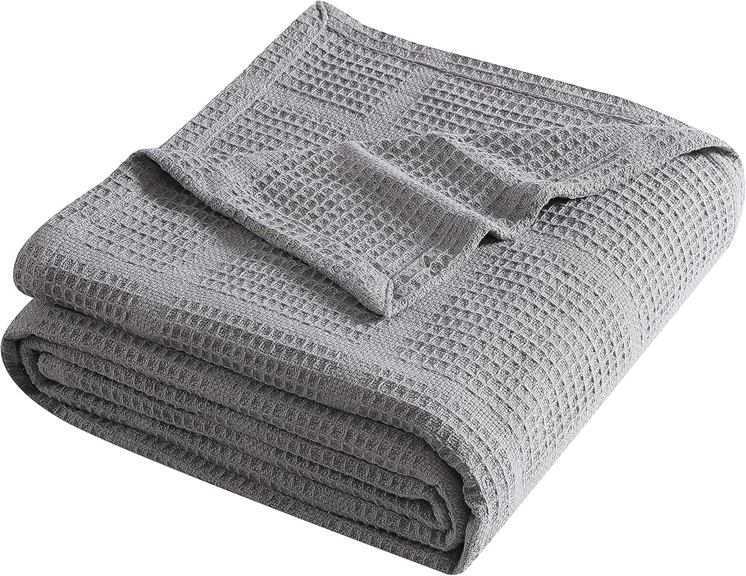 Kenneth Cole Waffle Grid Cotton Blanket