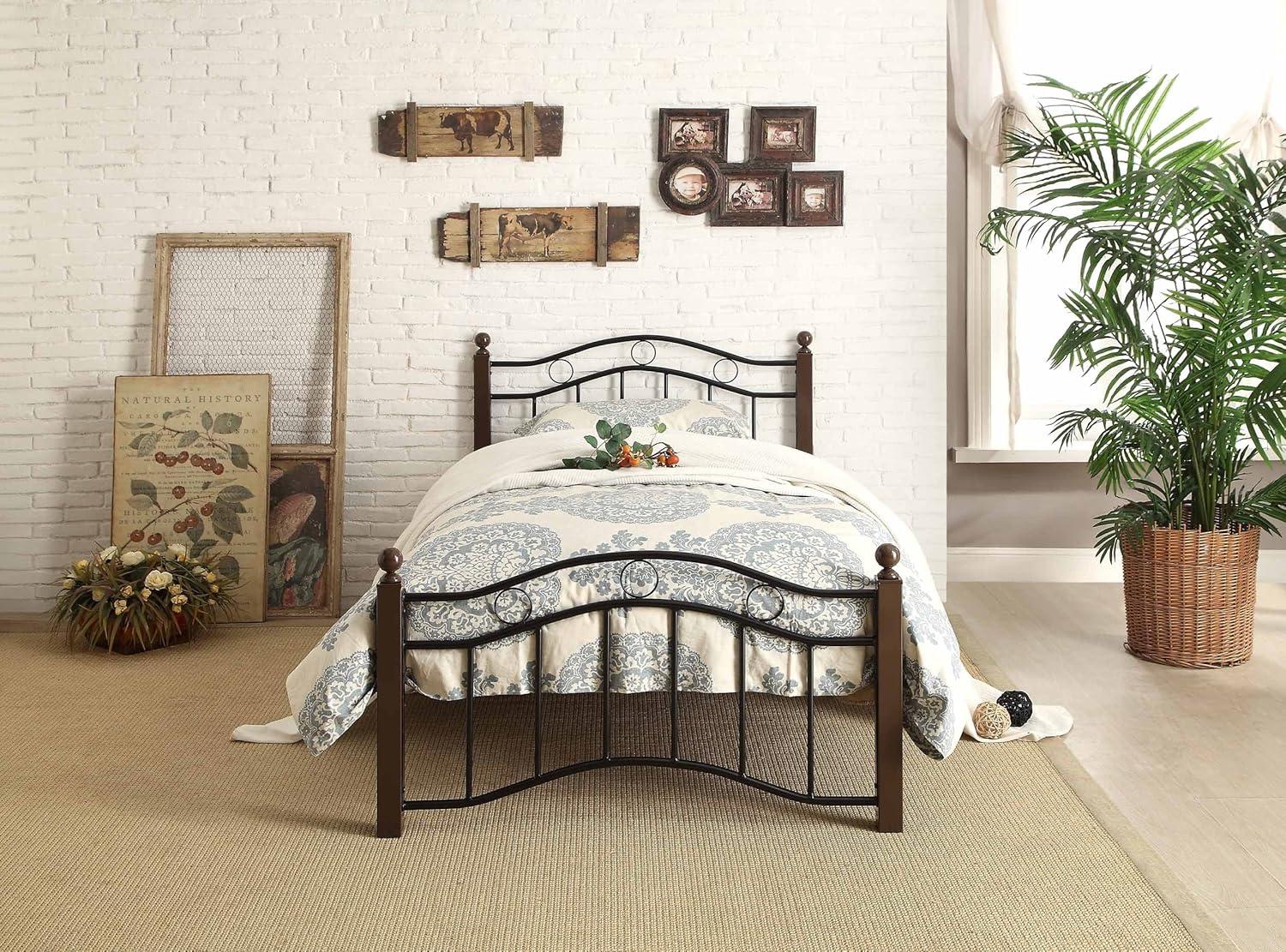 Weston Home Lexicon Averny Traditional Metal Frame Full Platform Bed in Black