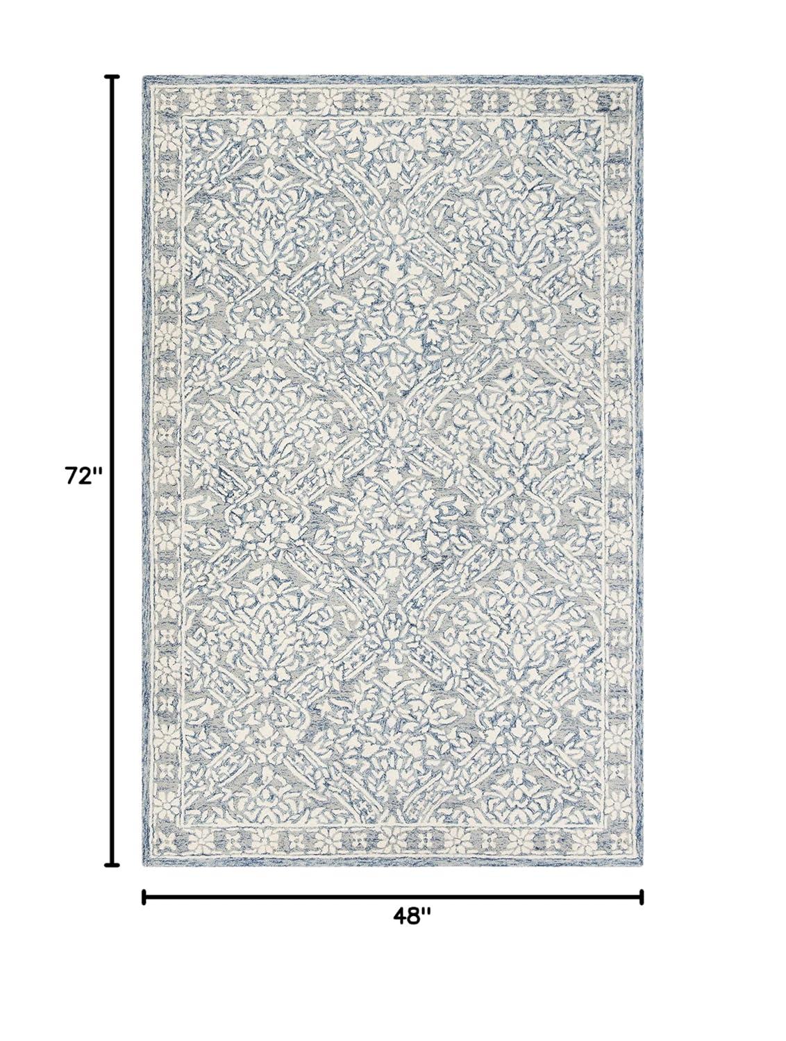 Micro-Loop MLP510 Hand Tufted Area Rug - Blue/Ivory - 4'x6' - Safavieh.
