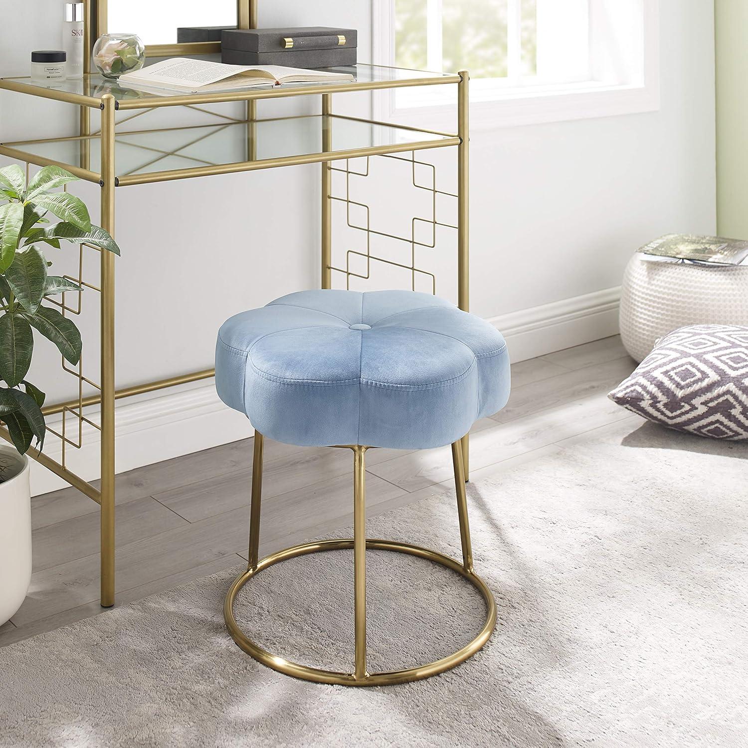 Ciara Flower Cushioned Vanity Stool
