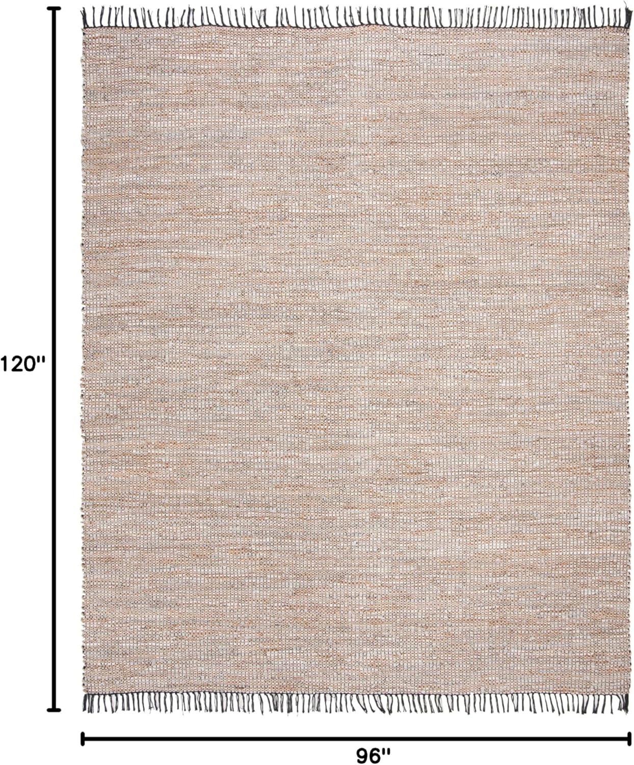 Vintage Leather VTL203 Hand Woven Indoor Area Rug - Silver - 8'x10' - Safavieh