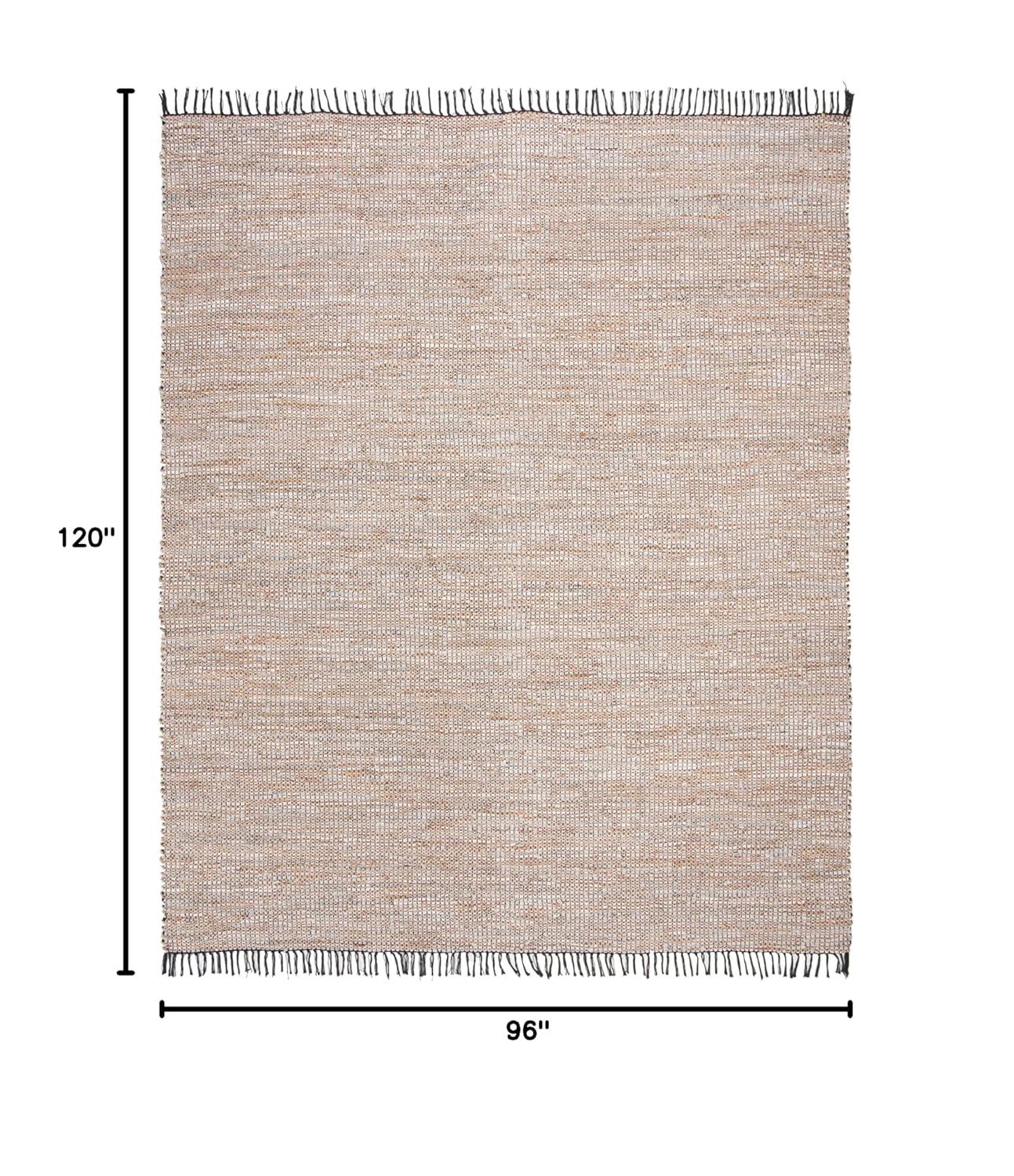 Vintage Leather VTL203 Hand Woven Indoor Area Rug - Silver - 8'x10' - Safavieh