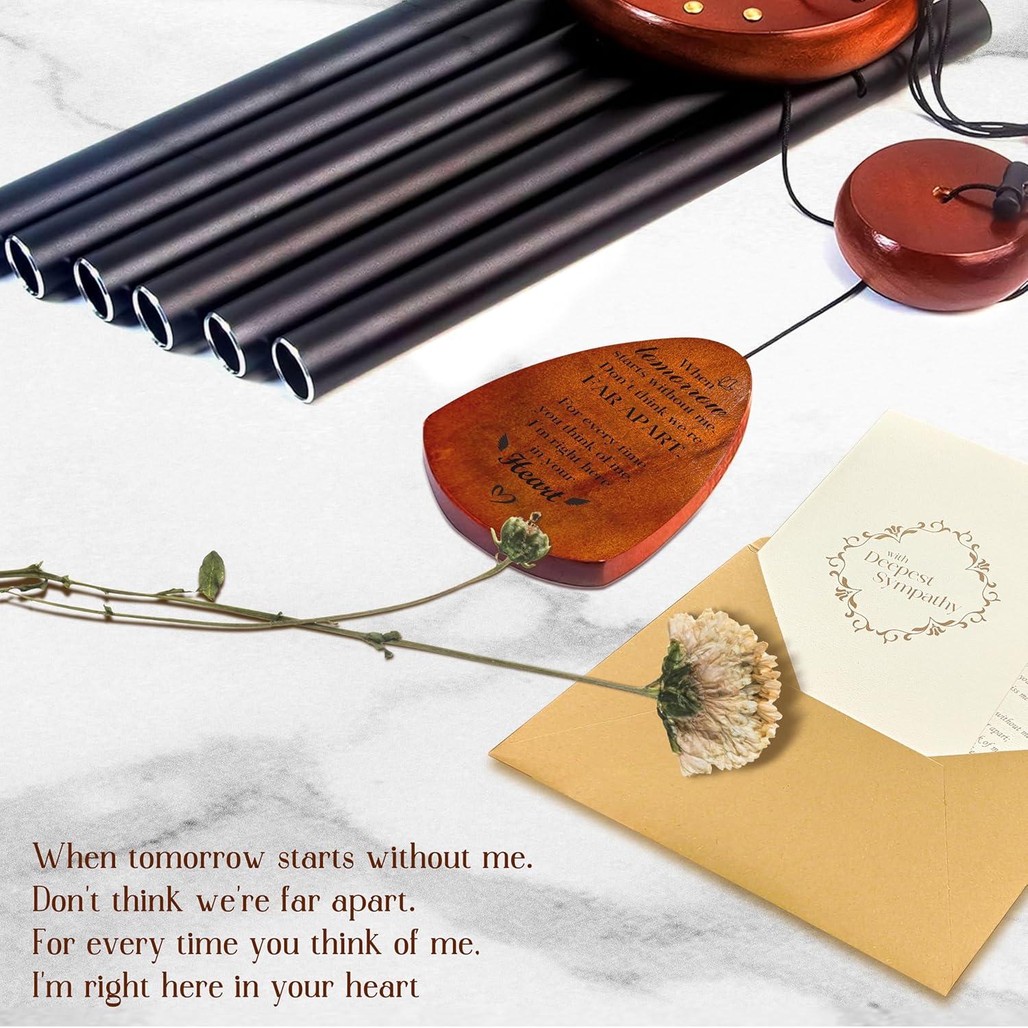Sympathy Gifts for Loss of Loved One 32" Memorial Wind Chimes for Loss of Loved One Bereavement Condolence Gifts Sympathy Windchimes Memory Wind Chime with Memorial Card