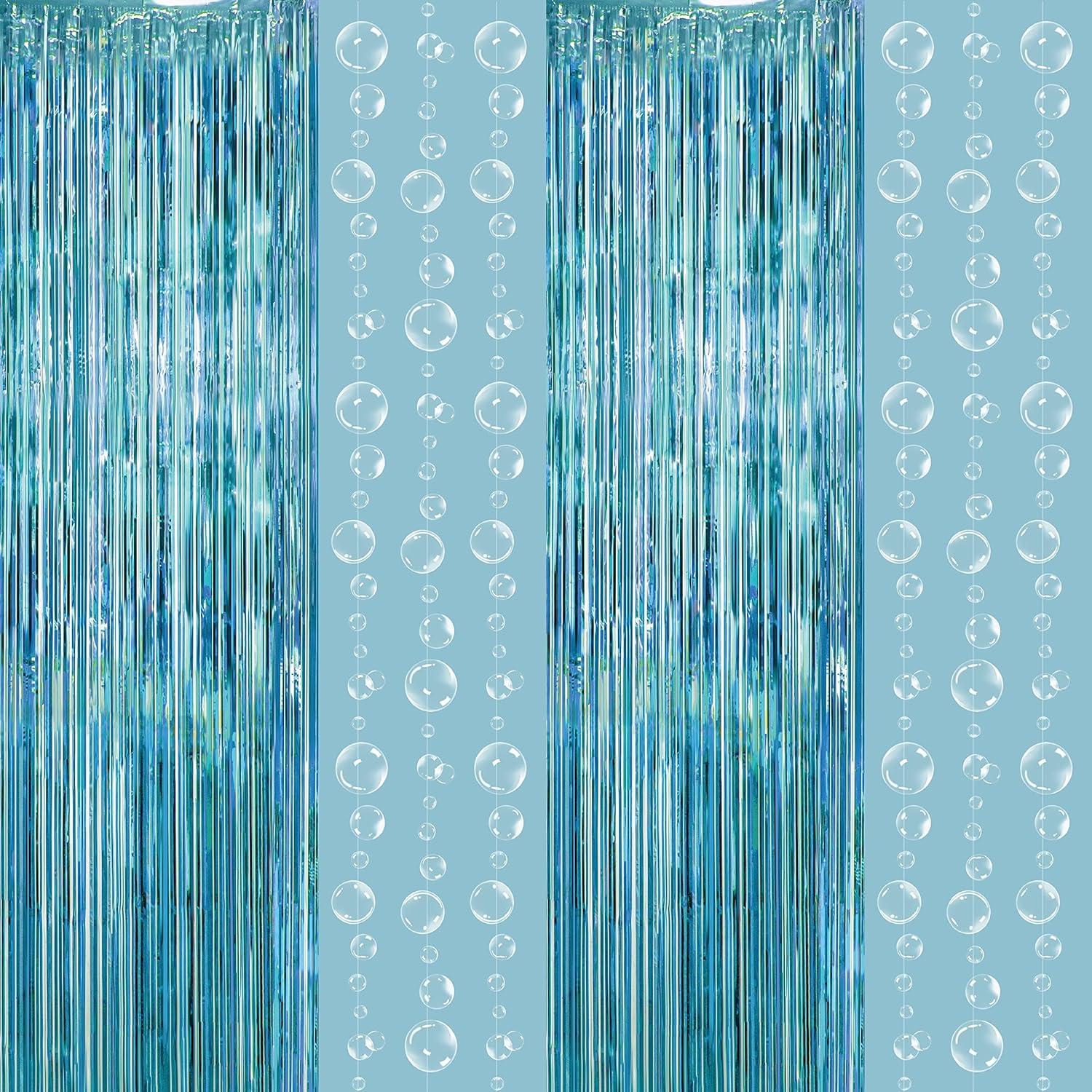 Decor365 Under The Sea STF9 Party Decorations Bubble Garland Backdrop Mermaid Streamer Ocean Theme Foil Fringe Curtain Beach Baby Shower Spongebob Birthday Decor Pool Party Supplies