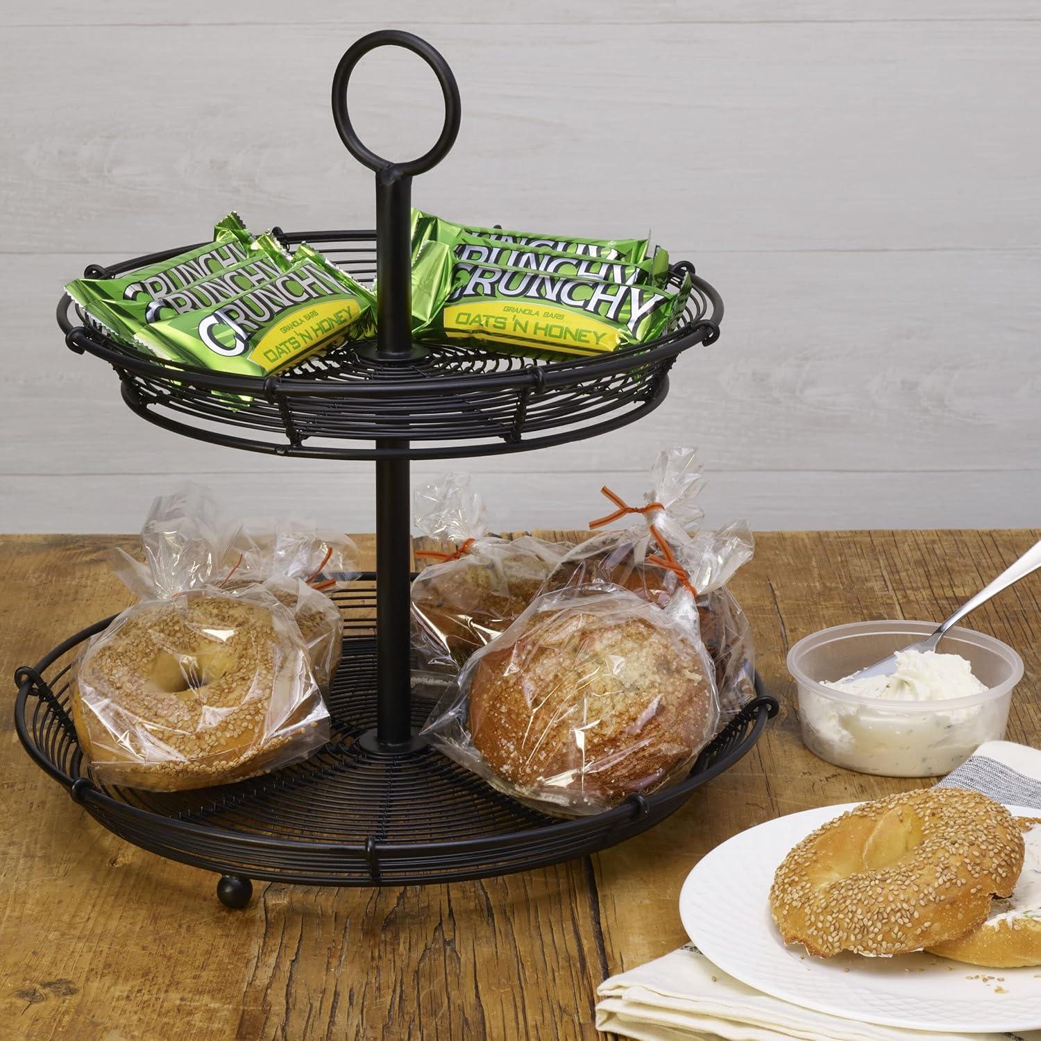 Gourmet Basics by Mikasa Tulsa Adjustable Pastry Serving Stand, 3-Tier, Black