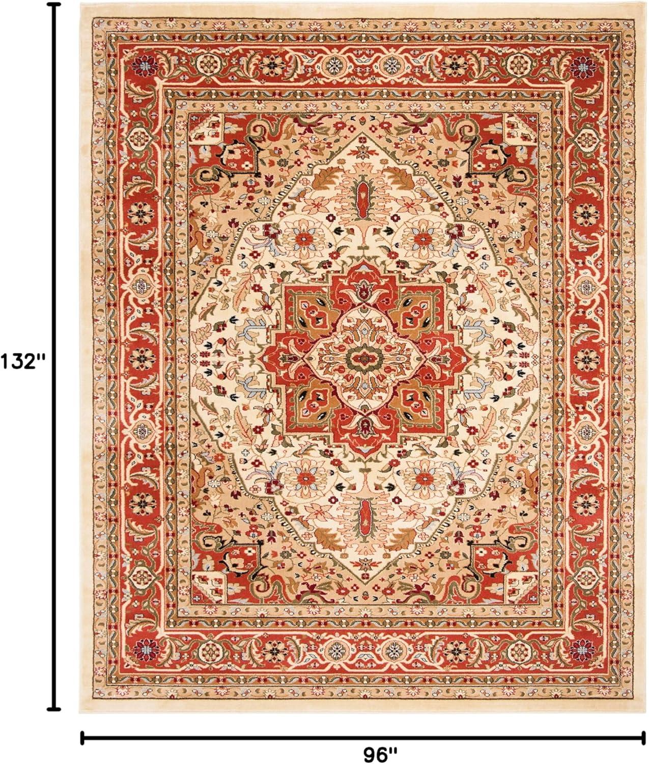 Lyndhurst LNH330 Power Loomed Area Rug - Ivory/Rust - 8'x11' - Safavieh.