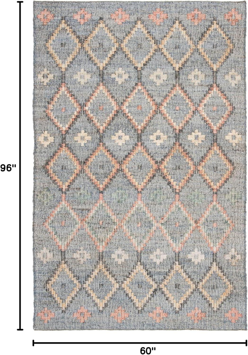 Kilim KLM753 Hand Loomed Area Rug - Charcoal/Gold - 5'x8' - Safavieh.