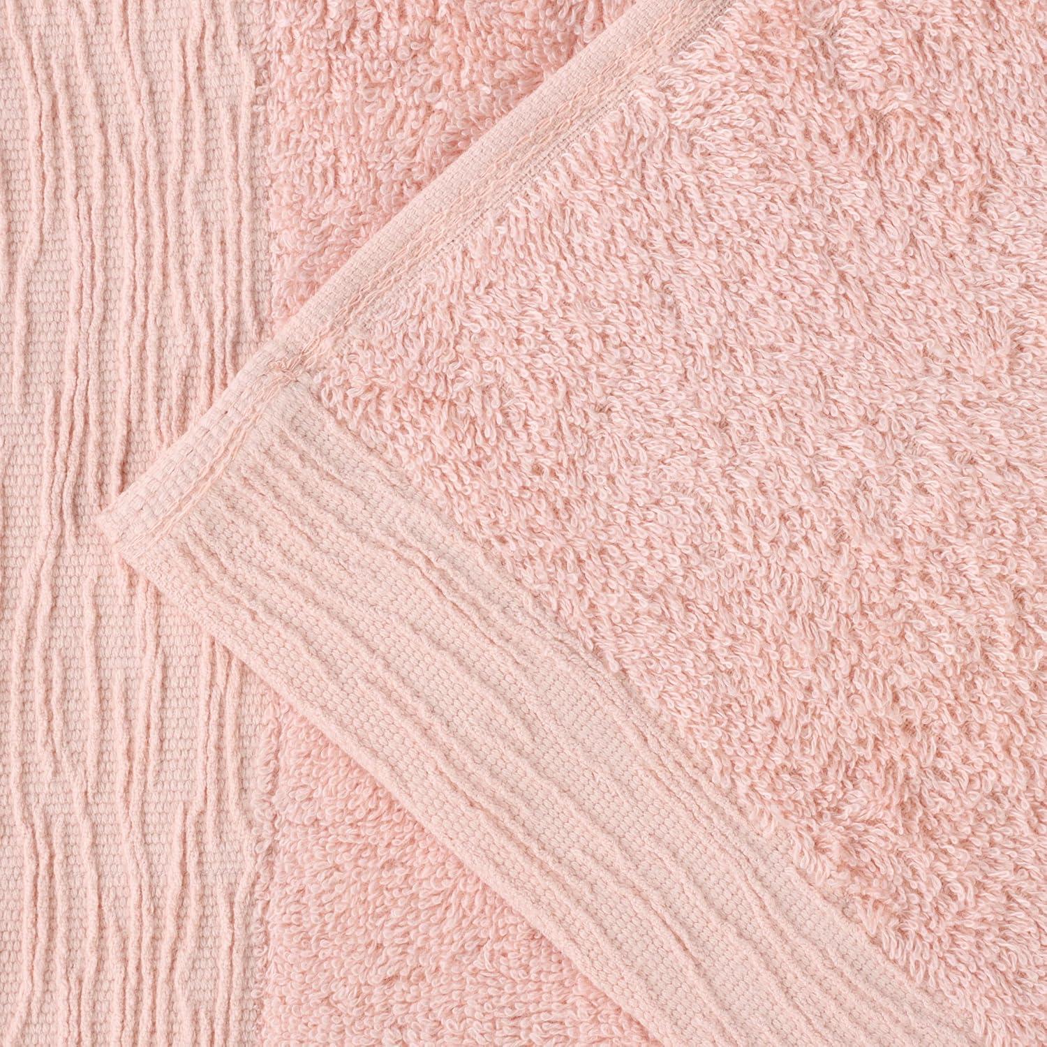 Superior Rayon from Bamboo Blend 6-Piece Towel Set, Luxury Quick Dry, Bathroom Essentials, Shower, Spa, Plush Soft Absorbent Towels, Includes 2 Bath, 2 Hand, 2 Washcloth/Face Towels, Pink