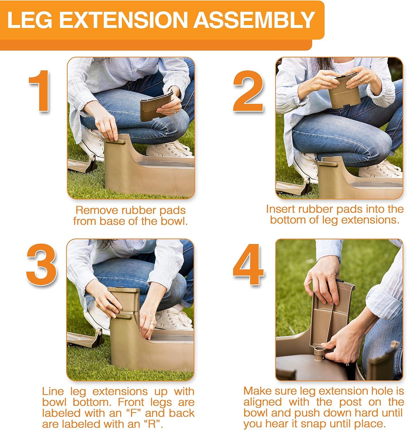 Neater Pets Big Bowl with Leg Extensions for Dogs - Raised for Feeding Comfort - Extra Large Plastic Trough Style Food or Water Bowl for Use Indoors or Outdoors, Gunmetal, 1.25 Gallon (160 Oz.)