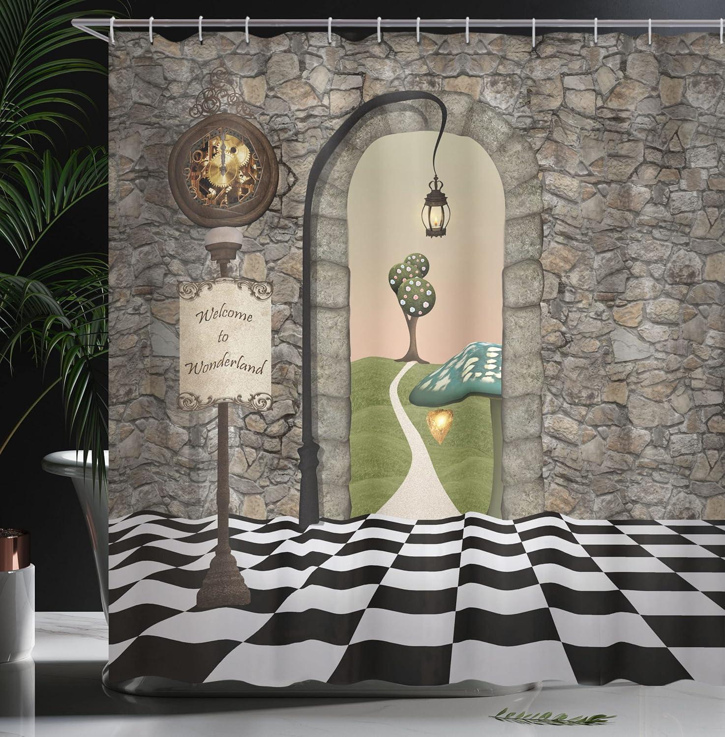 Ambesonne Floral Shower Curtain with Hooks Included
