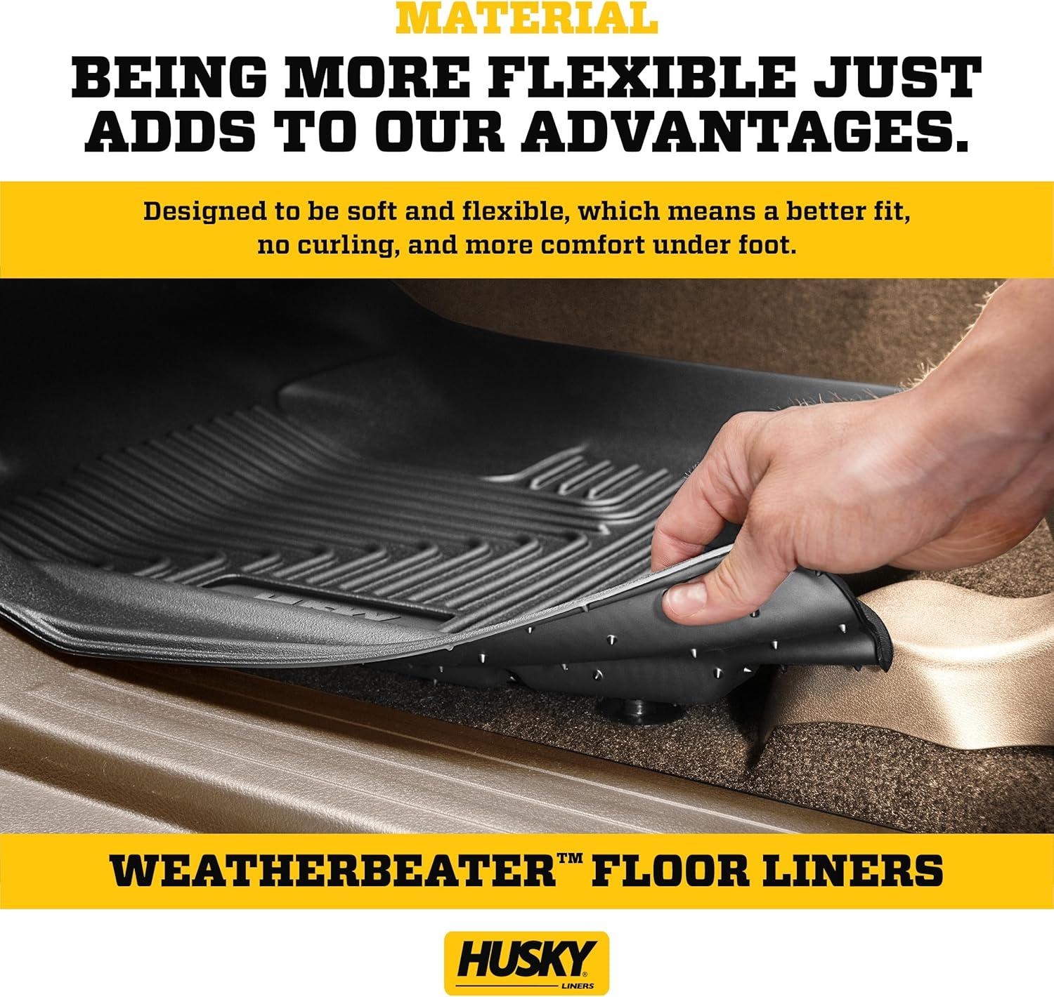 Husky Liners by RealTruck Weatherbeater Floor Mats Fits 2013-2017 Honda Accord Sedan Front & 2nd Row, 3-pc Tan-98483