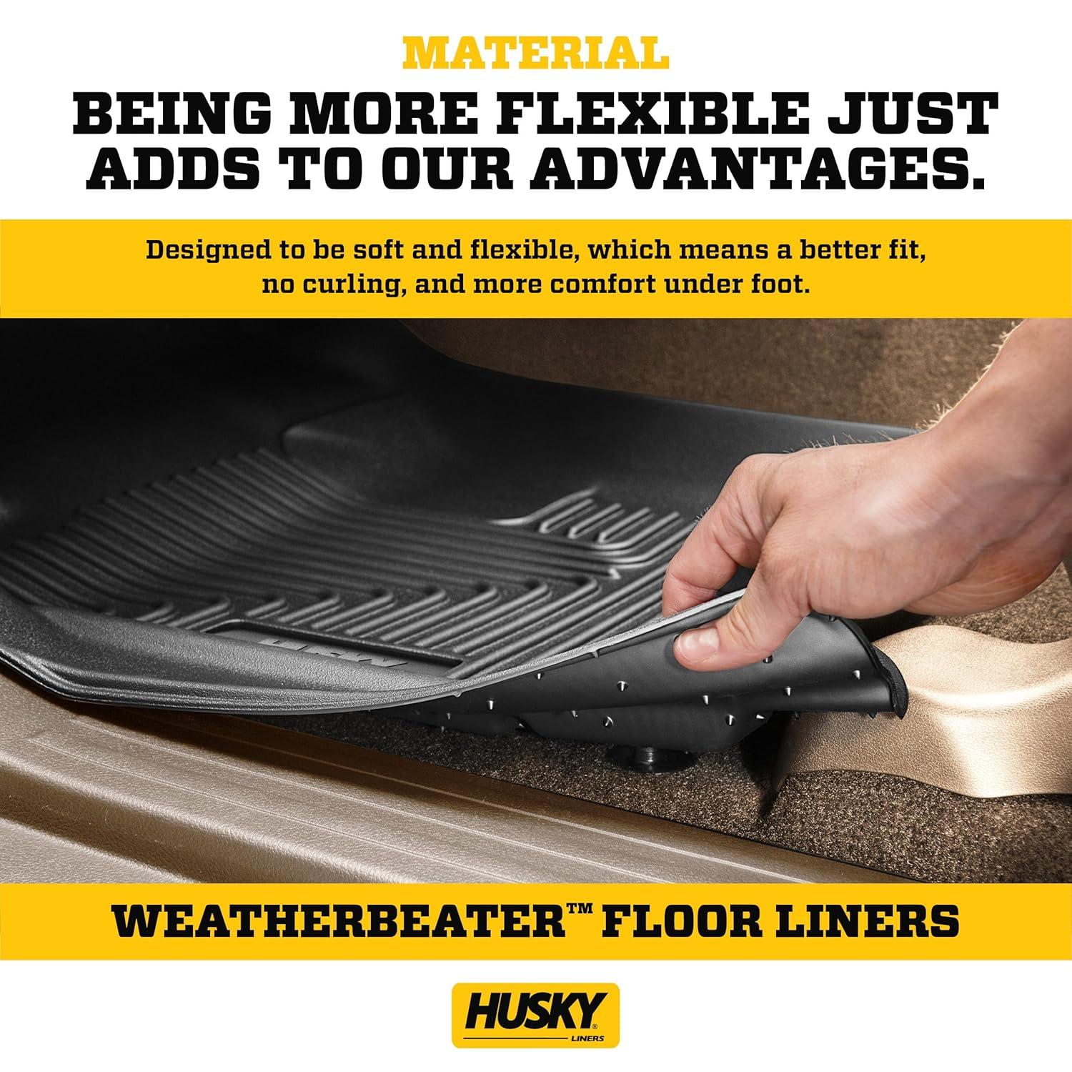 Husky Liners by RealTruck Weatherbeater Floor Mats Fits 2013-2017 Honda Accord Sedan Front & 2nd Row, 3-pc Tan-98483