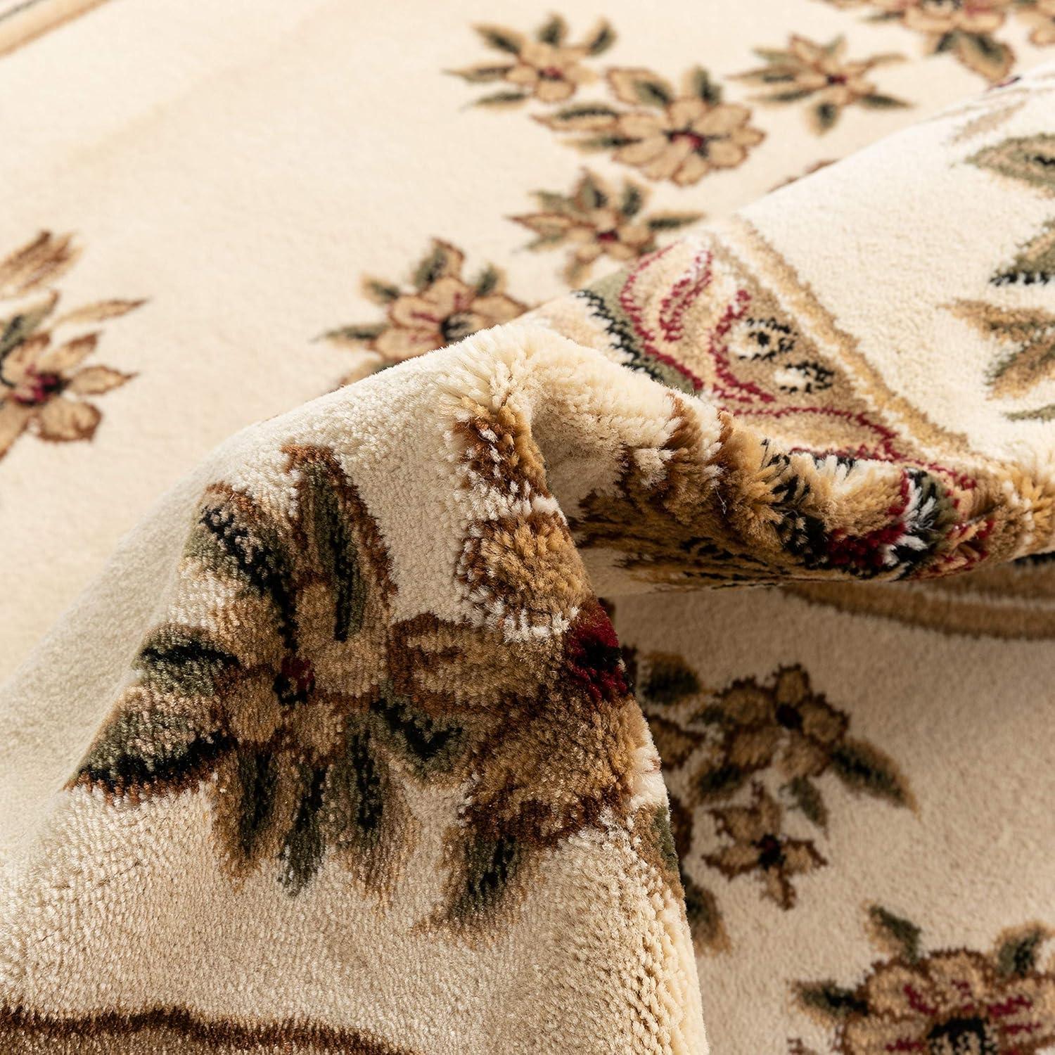Well Woven Pastoral Medallion French European Floral Formal Traditional Modern Classic Thick Soft 5'3" x 7'3" Red Area Rug