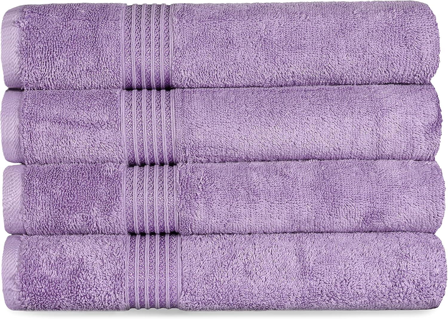 Superior Egyptian Cotton Absorbent Royal Purple Bath Towel Set of 4