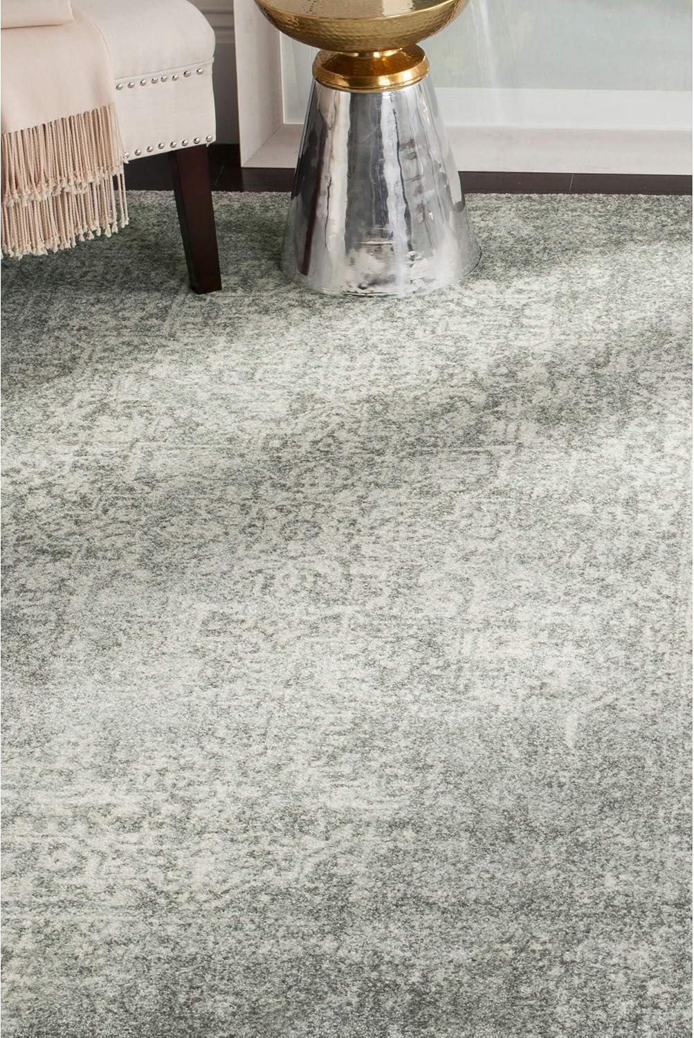 Evoke EVK256 Power Loomed Indoor Area Rug - Silver/Ivory - 6'7"x6'7" - Safavieh