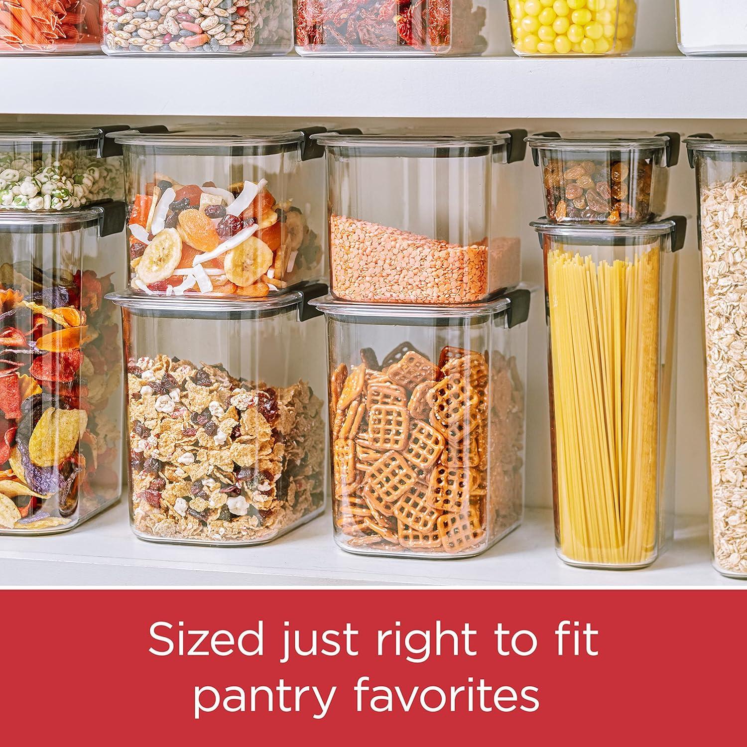 Rubbermaid Brilliance 16 cup Pantry Airtight Food Storage Container: BPA-Free, Clear Plastic, Freezer & Dishwasher-Safe