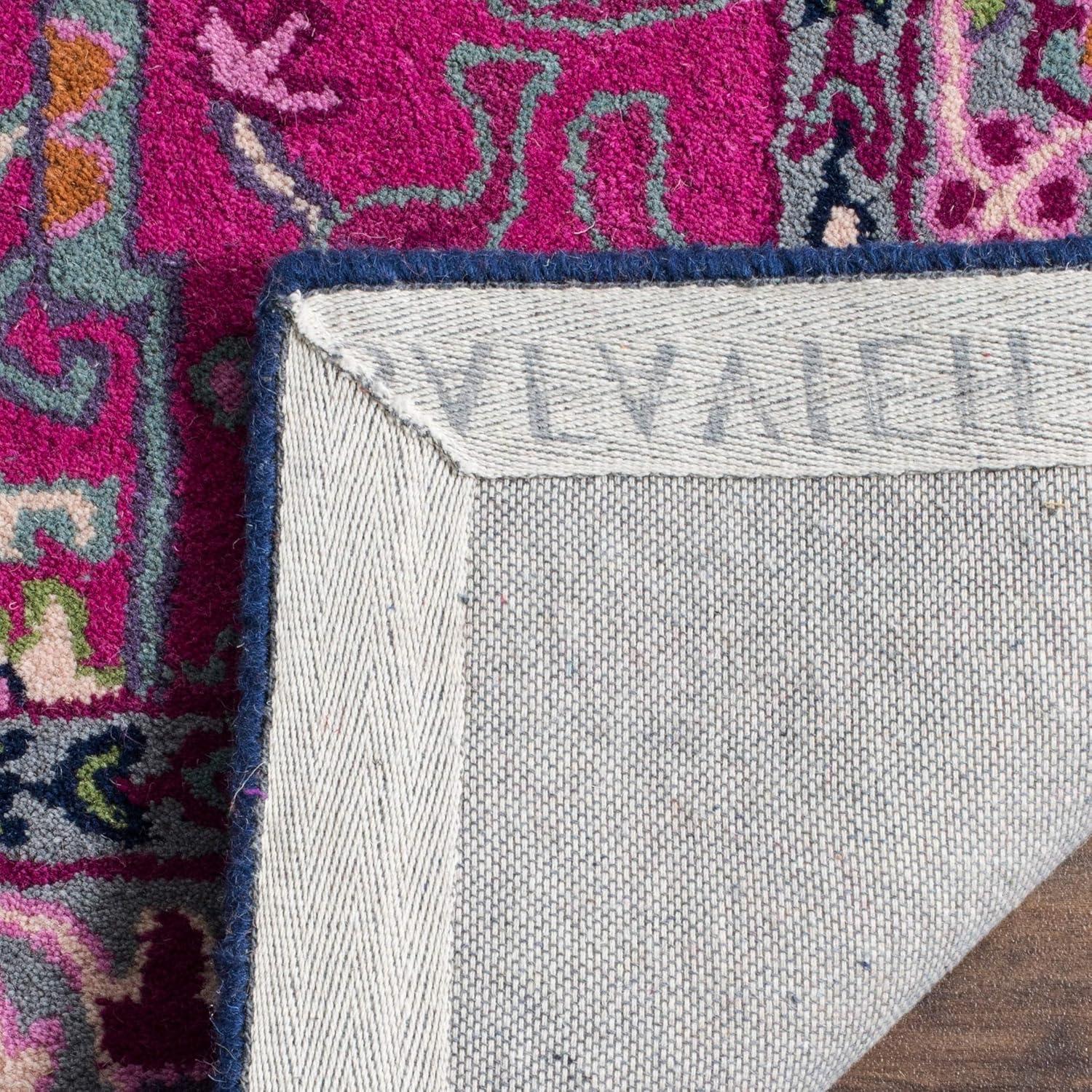Bellagio BLG541 Hand Tufted Area Rug - Pink/Navy - 8'x10' - Safavieh.