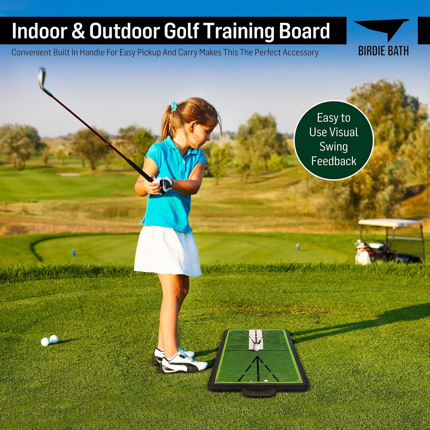 Birdie Bath Birdie Golf: Birdie Mat - Pro Premium Swing Training Mat, Analyze Swing Path & Ball Impact, Portable, Indoor & Outdoor, 19.25x12.3" Sports Accessory