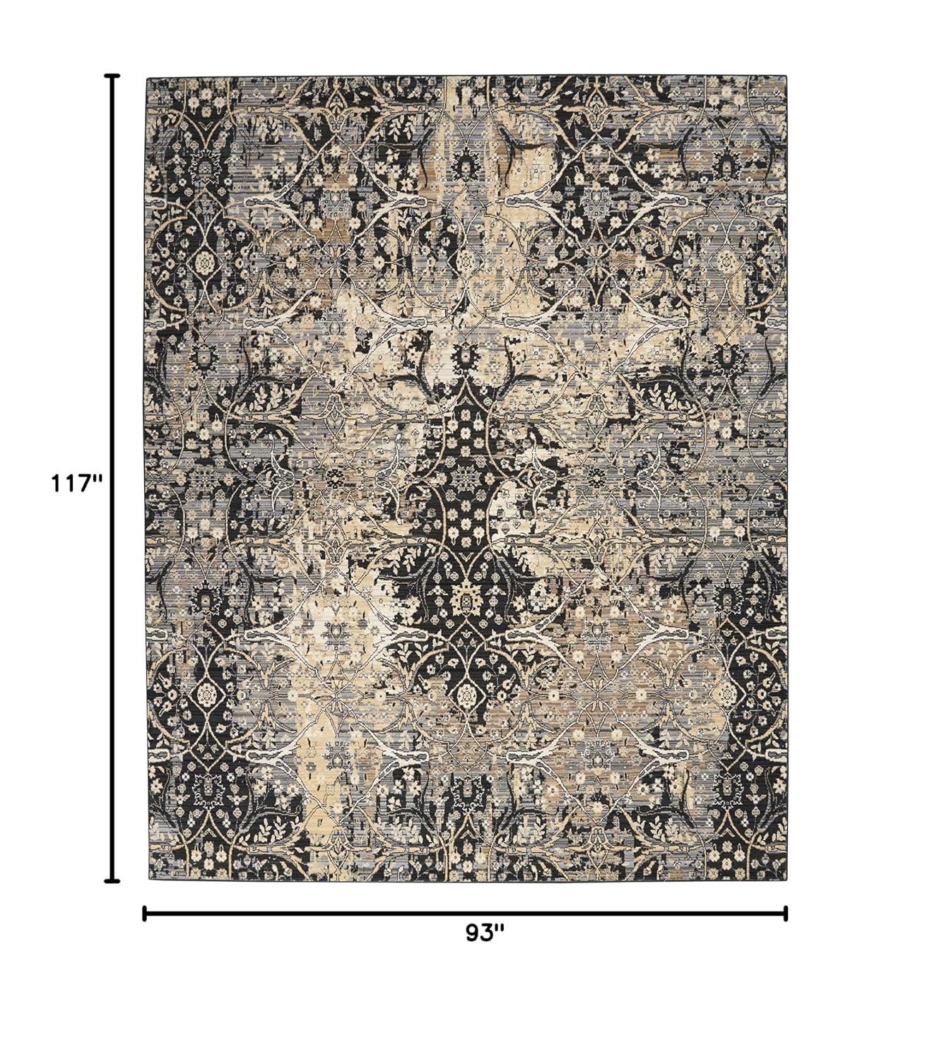 Nourison Majestic MST01 Black/Beige/Gray Indoor Area Rug - 7'9 x 9'9