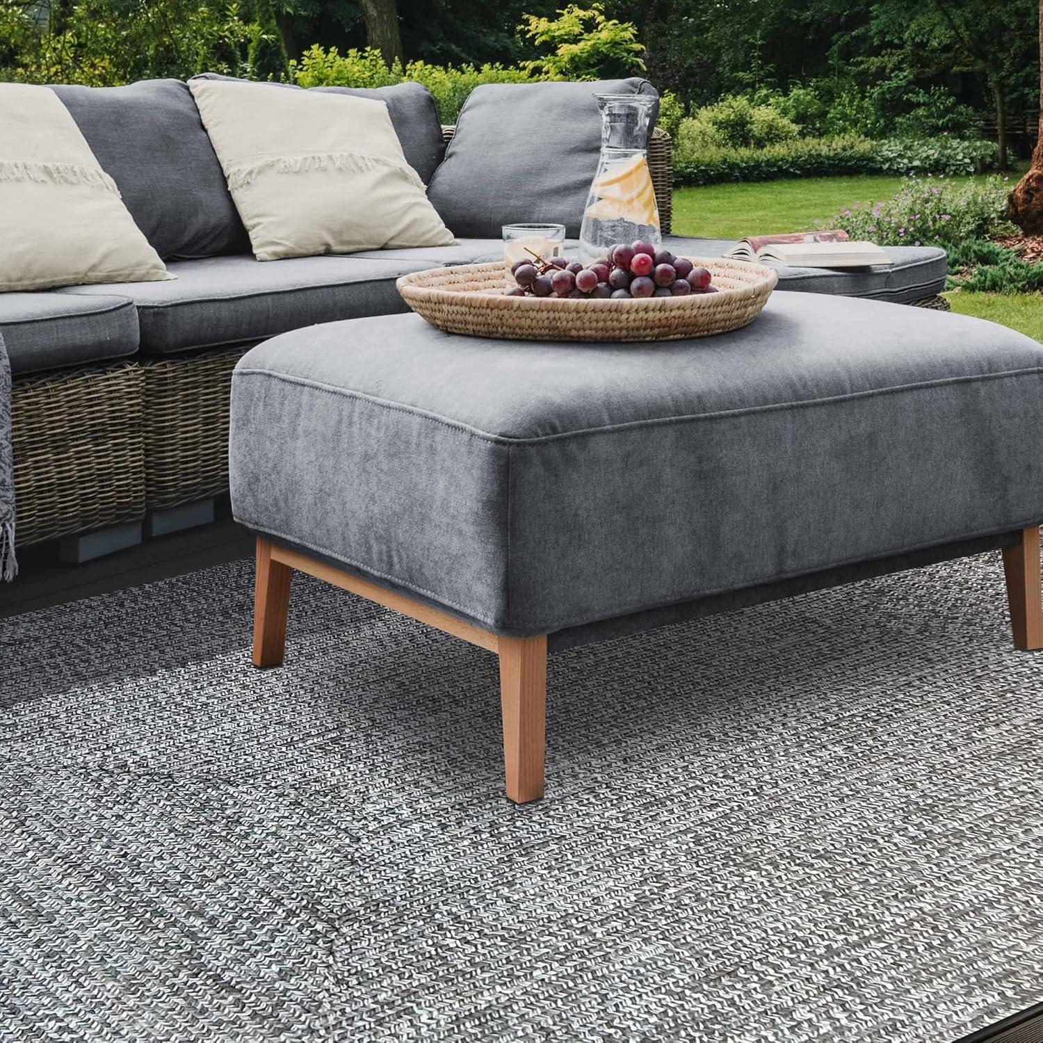 Ulmer Braided Reversible Two-Tone Indoor Outdoor Runner or Area Rug