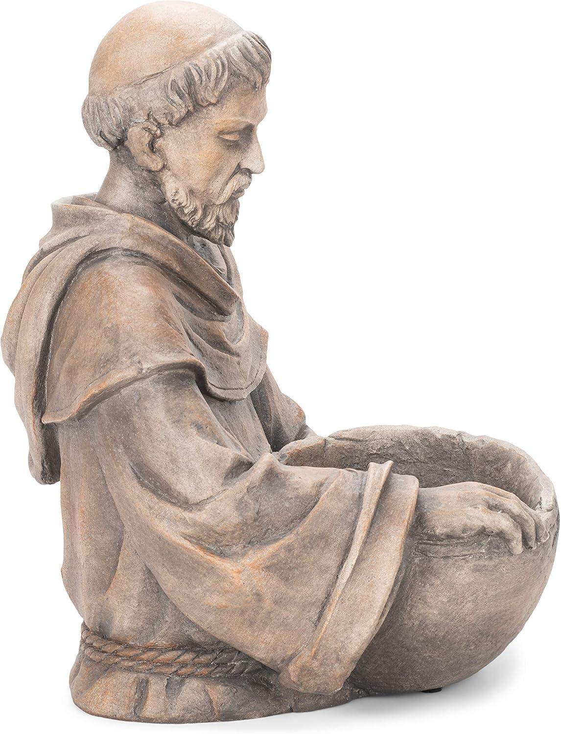 Roman 19" St. Francis Outdoor Garden Statue with Birdbath