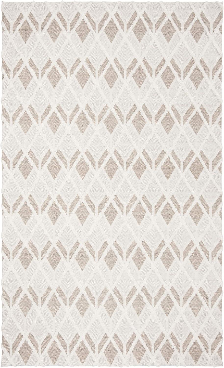 SAFAVIEH Marbella Melyssa Geometric Diamonds Area Rug, Beige/Ivory, 4' x 6'