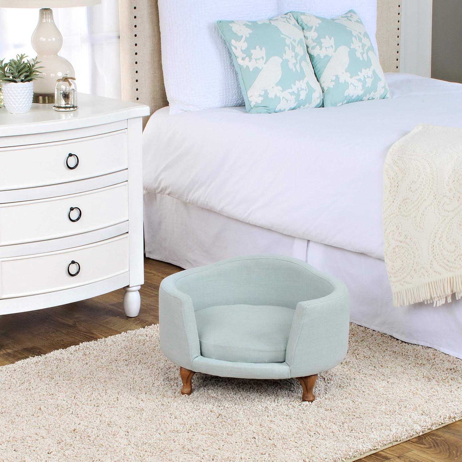 HomePop Decorative Pet Bed Curved Mini Love Seat for Small Dog (18" x 22" x 12")