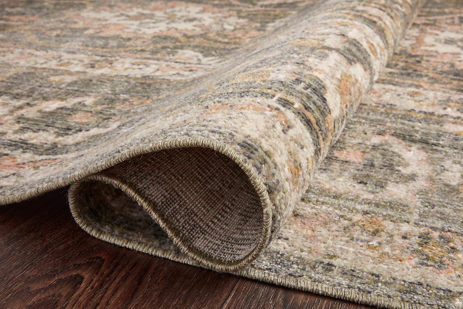 Sage & Blush Rosemarie 2'7" x 12' Synthetic Easy-Care Area Rug