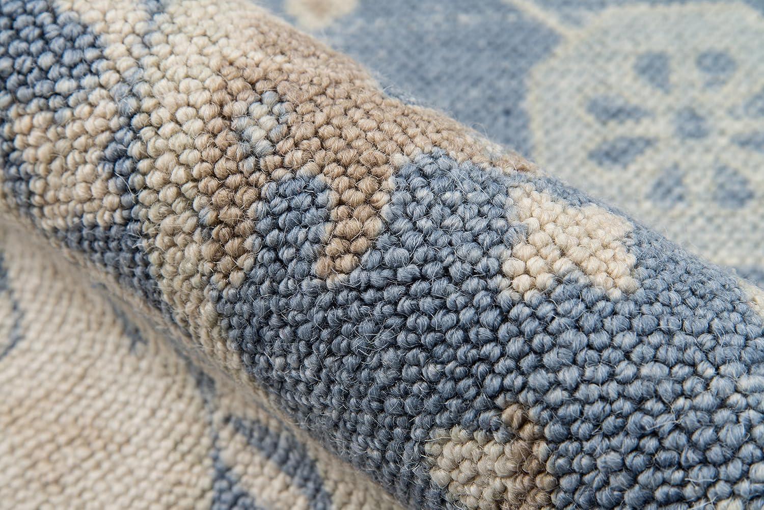 3'3"x5' Floral Loomed Accent Rug Light Blue - Momeni: Traditional Wool & Nylon Botanical Design, Low Pile, Indoor Use