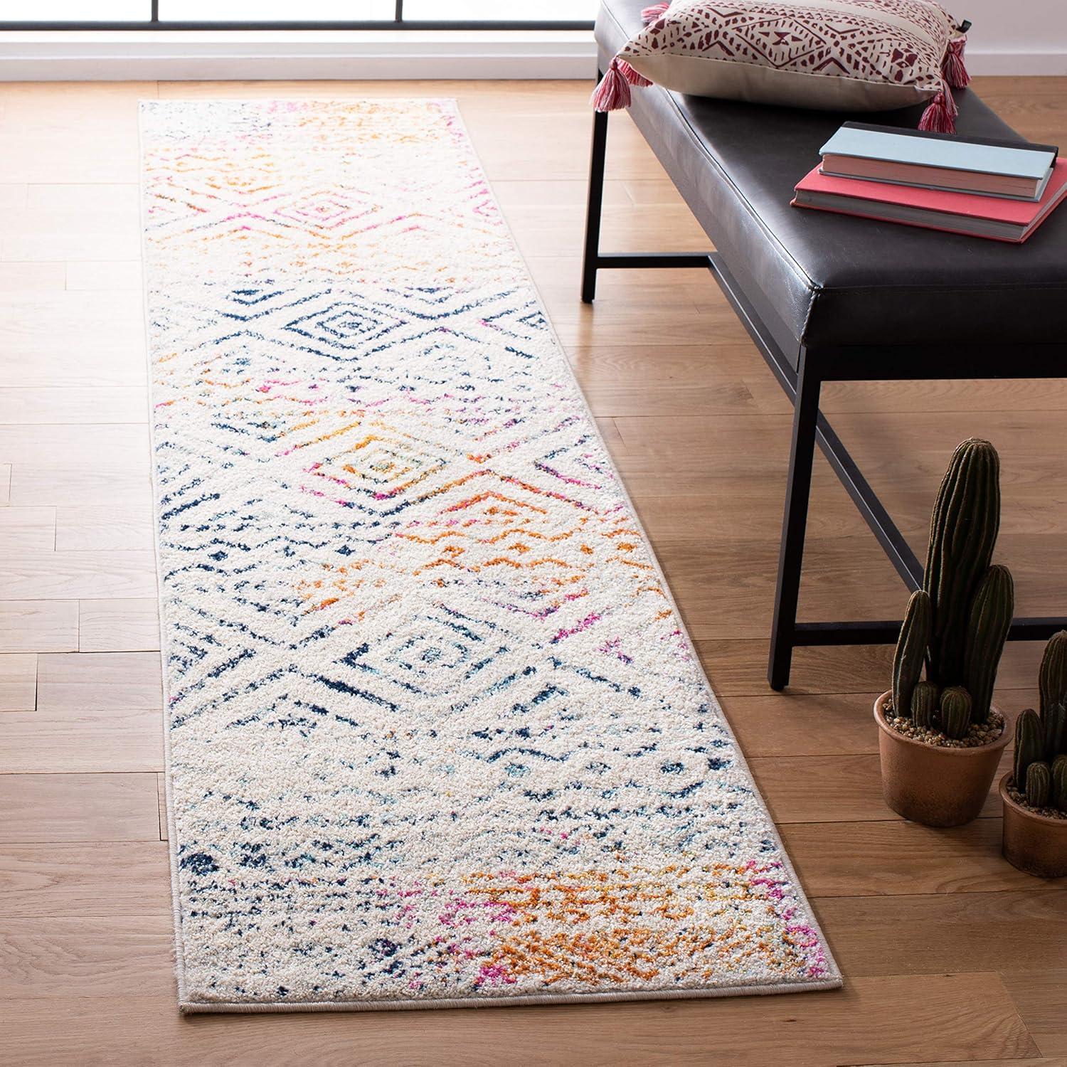 Tulum TUL267 Power Loomed Runner Rug - Ivory/Fuchsia - 2'x7' - Safavieh.