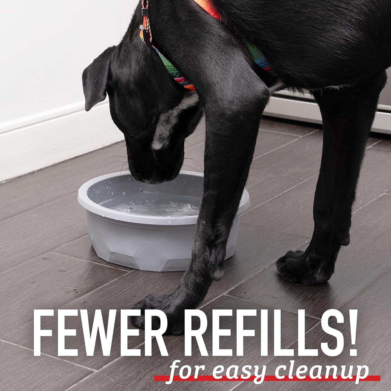 Leash Boss Extra Large Dog Bowl (112 oz) - Plastic Food & Water Feeder for Inside & Outside, Gray, Holds 14 Cups - Large Outdoor Dog Water Bowl - for All Breed Sizes, Durable, Dishwasher Safe