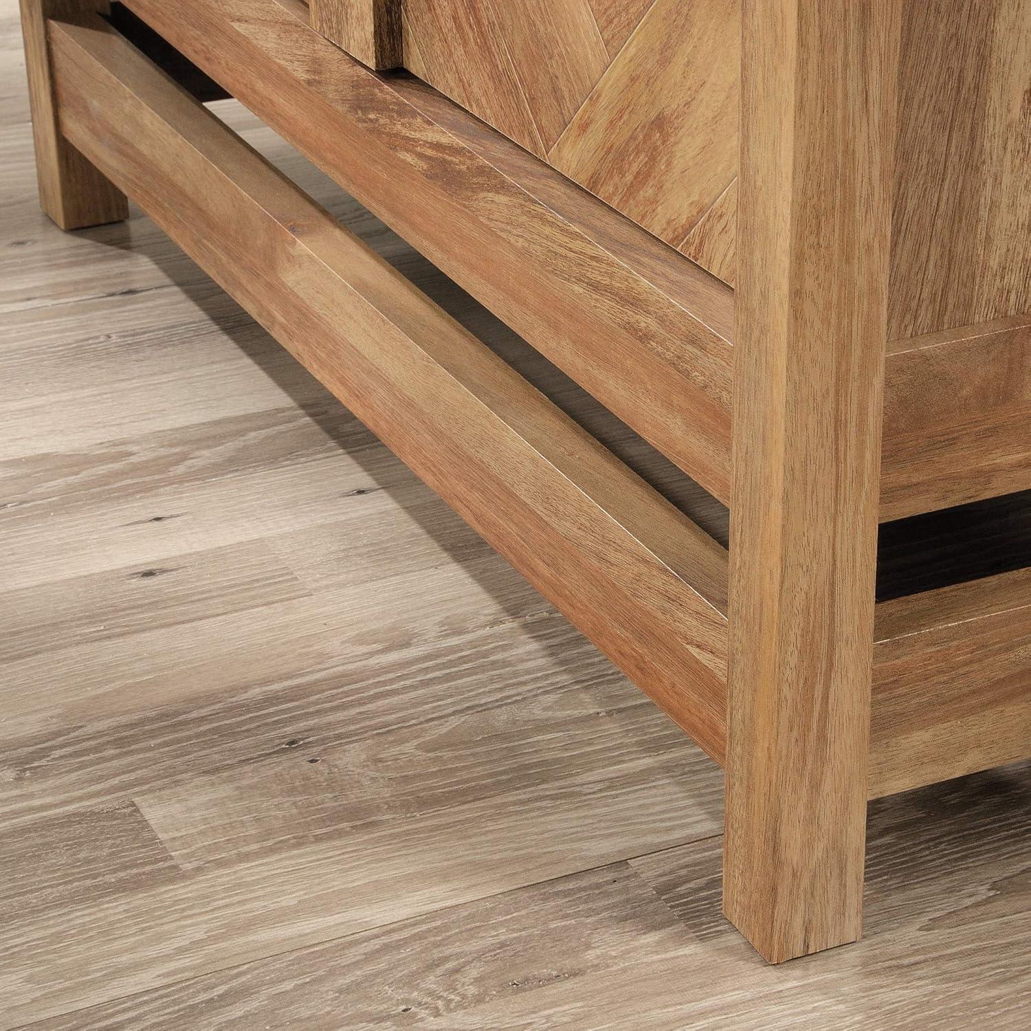 71" Cannery Bridge Cabinet Sindoori Mango - Sauder: Herringbone Pattern, Wood Composite