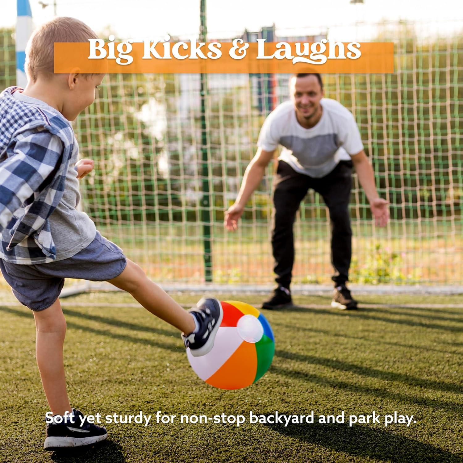 JOYIN Rainbow Beach Balls(12 Pack), 12'' Inflatable Swimming Pool Toys for Summer Water Games Kids Birthday Party Supplies Combo Set Include Inflatable Beach Balls