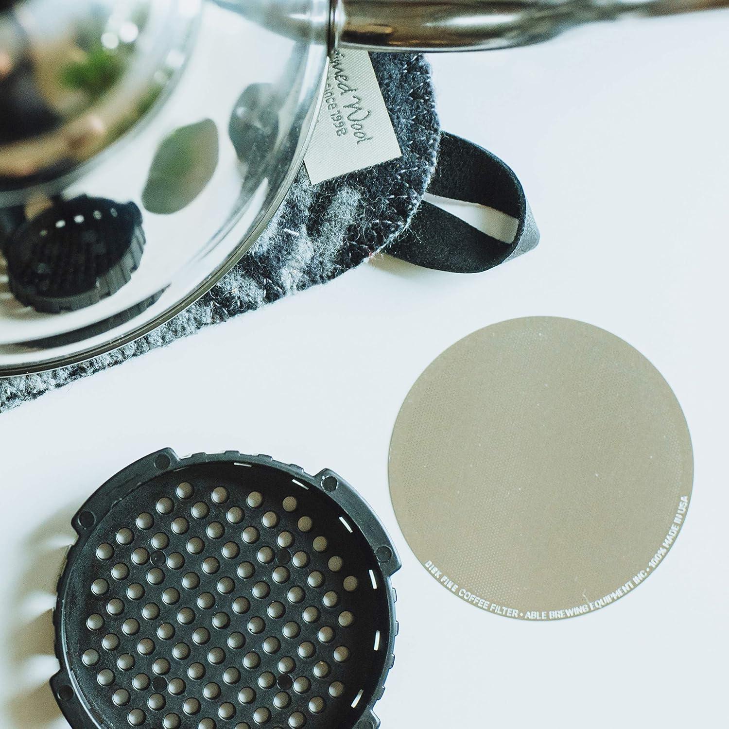 Able Disk (Fine) for Aeropress: The Original Reusable Stainless Steel Coffee Filter - USA Made