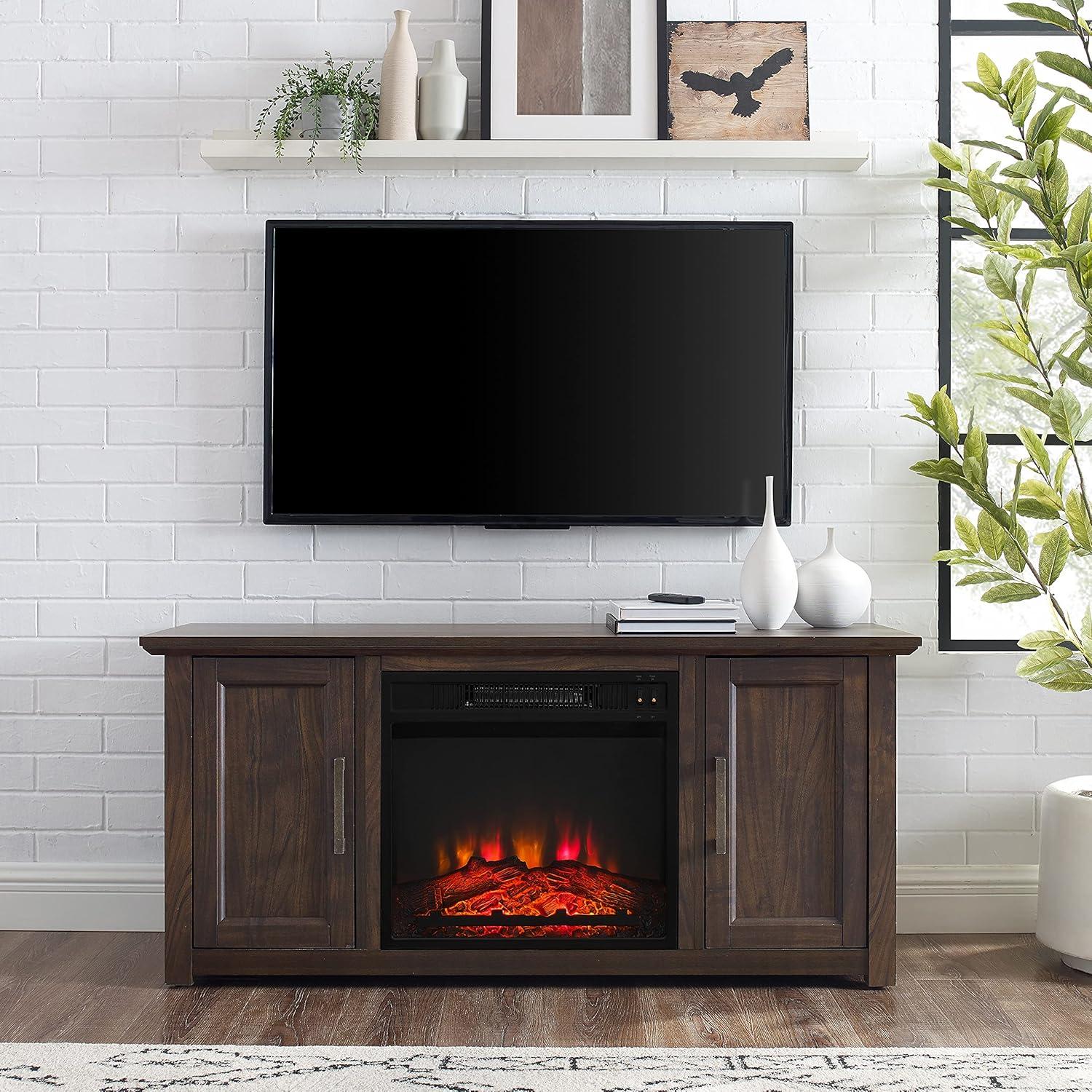 Camden Low Profile Fireplace TV Stand for TVs up to 50" - Crosley