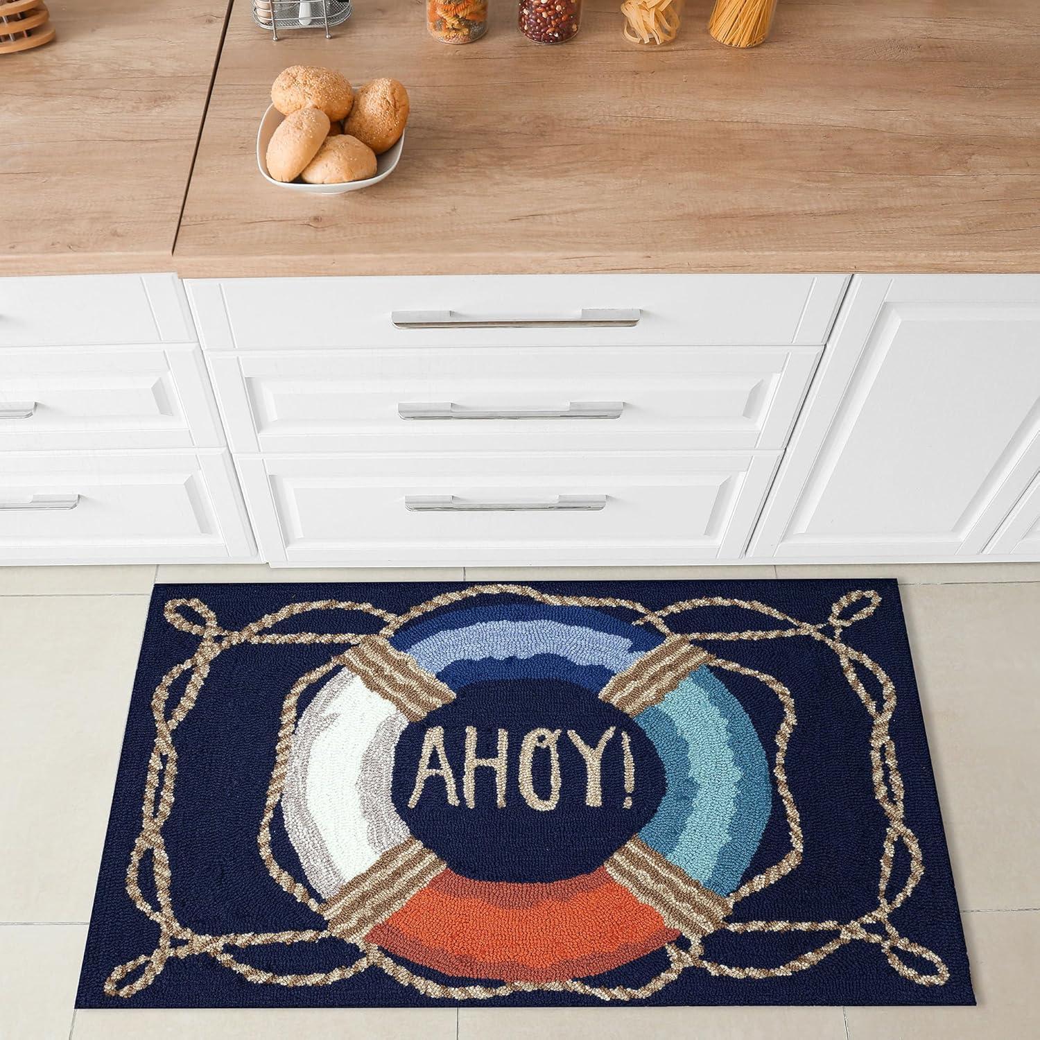 Liora Manne Frontporch Anchor Indoor/Outdoor Rug Navy 2' x 3'