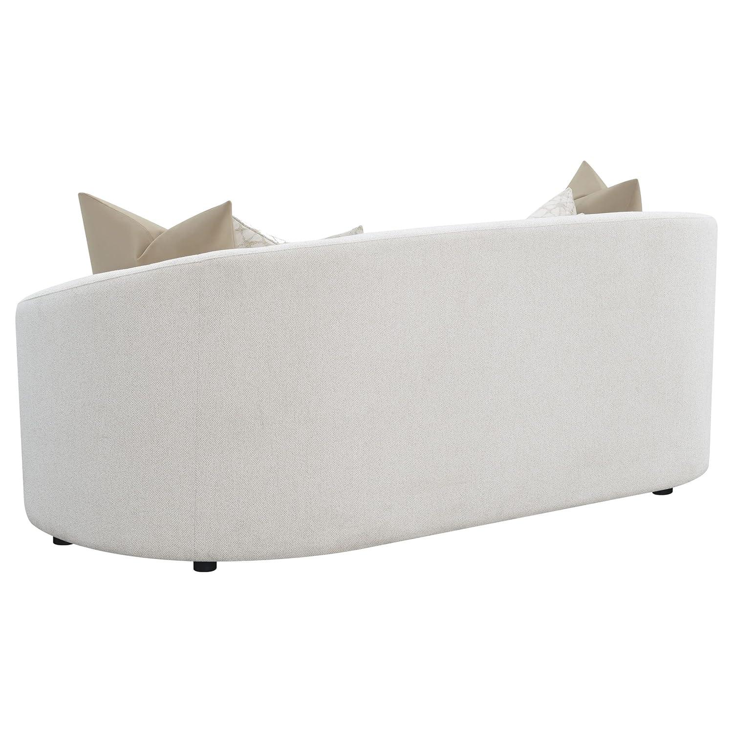 Coaster Company 2 Piece Mid Century Boucle Sofa And Loveseat Set Latte