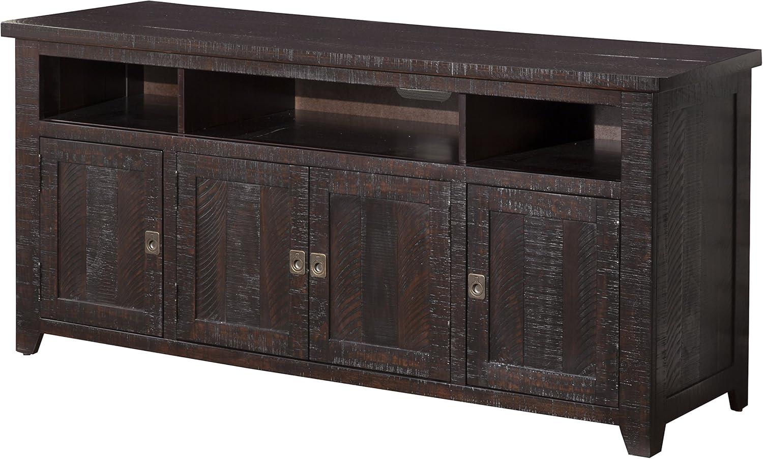 Espresso Radiata Pine 65" TV Stand with Cabinet Storage