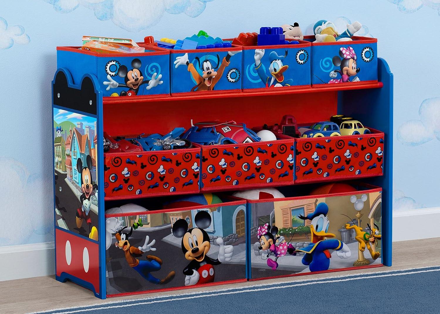 Delta Children Deluxe 9 Bin Design and Store Toy Organizer - Mickey Mouse