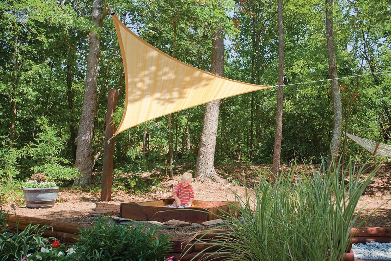 ShadeLogic Sun Shade Sail 12 Foot Triangle - Sand