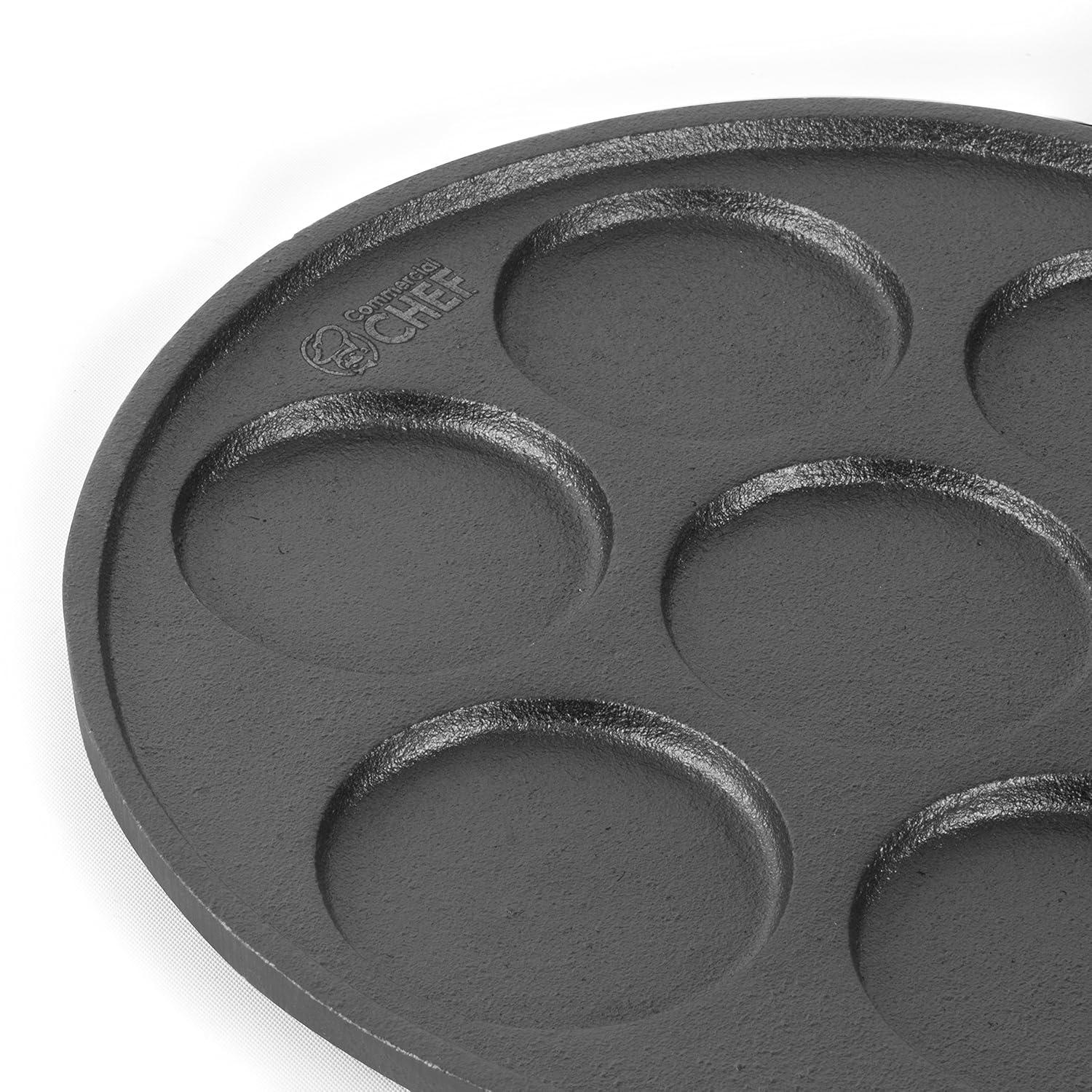 Commercial Chef Commercial CHEF Cast Iron Pancake Pan, Makes 7 Mini Silver Dollar Pancakes